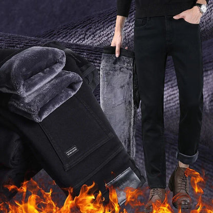 Fleece Lined Straight Jeans