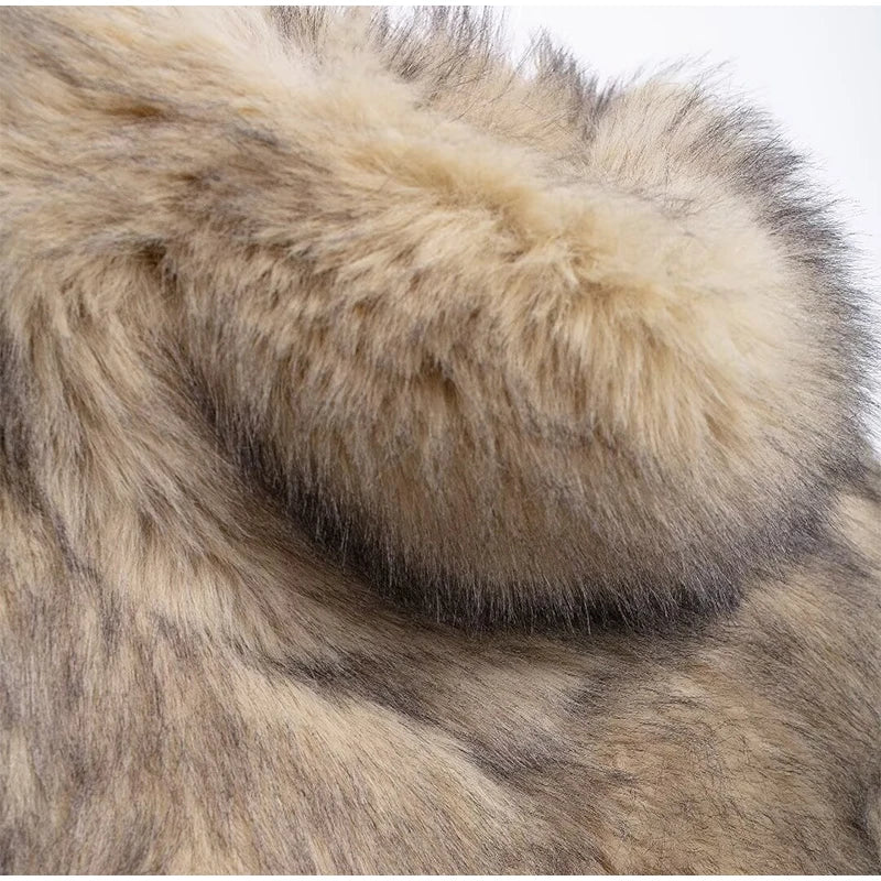 Gradient Fluffy Fur Coat