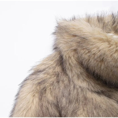 Gradient Fluffy Fur Coat